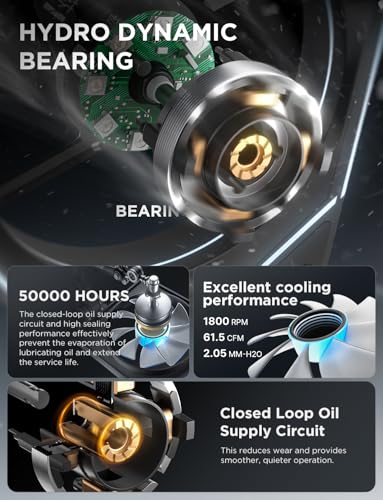 AsiaHorse AMICI-5GT RGB PC Fans, Infinity Mirror ARGB Fans HDB Bearing Fan Speeds Up to 1800 RPM with 24 LED Lights, Reverse Blade Fan Compatible Motherboard Aura SYNC (Not Wireless Connection)