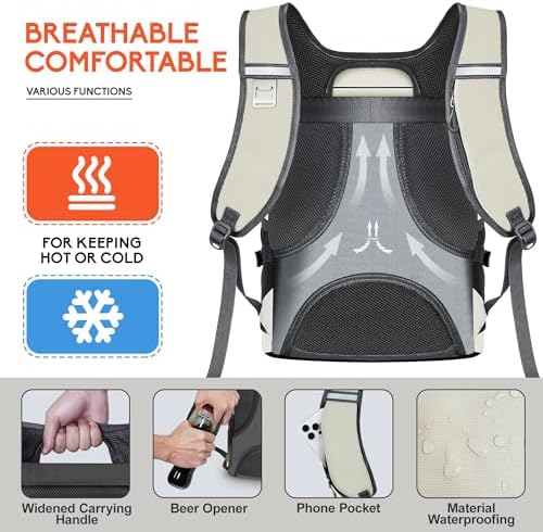 N NEVO RHINO Insulated Backpack Cooler - 36/54 Can Capacity, Waterproof Leak-Proof Lightweight Multi-Functional & Spacious, Ideal for Camping, Travel, Beach, Picnics, Lunch & Day Trips