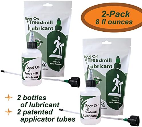 Premium Treadmill Belt Lubricant - Made in The USA - Patented 8 inch Application Tube and Precision Twist Cap - 100% Pure Silicone - Spot On
