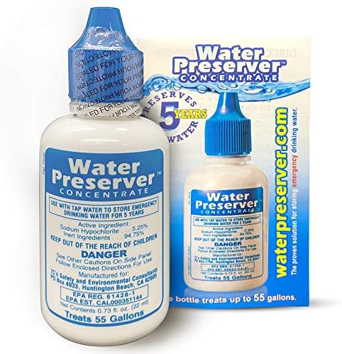 55 Gallon Water Preserver Concentrate (5 years) Water Treatment Drops - Water Treatment For Drinking Water - Mayday Emergency Drinking Water - Defiance Fuel Water - Earthquake Water, Emergency Storage