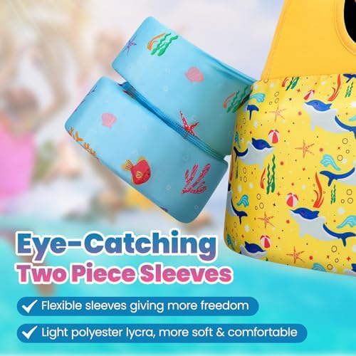 HeySplash Swim Vest for Kids, Toddler Pool Floaties Fit 20-50/70 Lbs, Children Swimming Vest with Adjustable Strap, Swim Jacket Water Wing Arm Float, Puddle Sea Beach Boat Jumper Boy Girl Baby