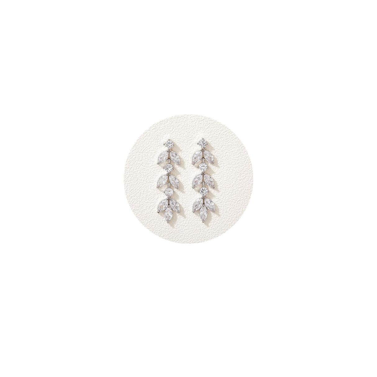 SWEETV Cubic Zirconia Wedding Earrings for Brides, Marquise Bridal Earrings