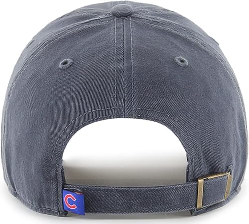 47 Brand MLB Vintage Navy Primary Logo Clean Up Adjustable Baseball Cap Hat, Adult One Size Fits All