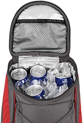 PICNIC TIME Disney Mickey Mouse PTX Backpack Cooler, Soft Cooler Backpack, Insulated Lunch Bag, (Red with Gray Accents)