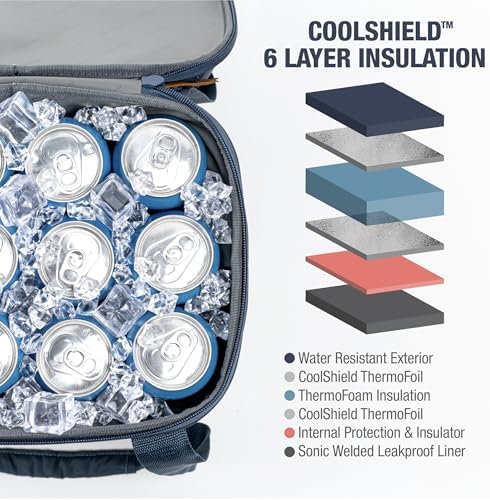CleverMade Collapsible Cooler Bag 50 Can Beach & Travel Car Cooler, Folding Soft Cooler, Shoulder Strap, Bottle Opener Great Car Coolers for Travel, Cleans Easy, Leak Proof - Gray/Black Gray/Midnight