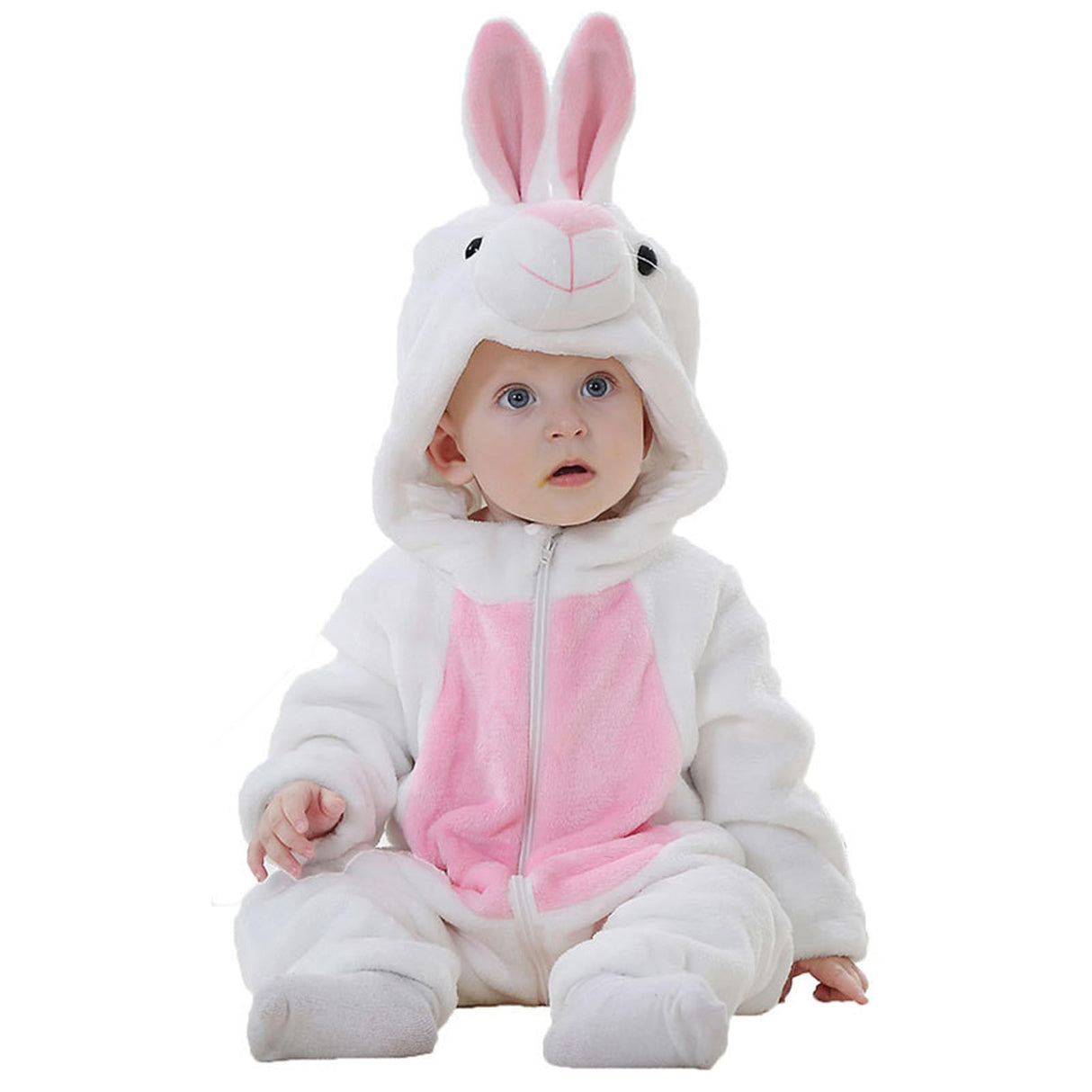 CuteOn Toddler Halloween Costume Onesie Cosplay Romper Christmas Infants Baby Costume White Bunny 2-3 Years