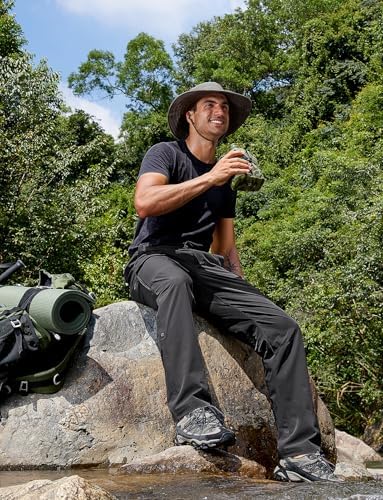 Cycorld Men's-Hiking-Pants-Lightweight-Water-Resistant-Quick-Dry Stretch Cargo Tactical Pants for Work Travel Camping Fishing