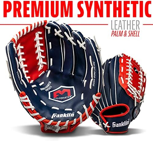 Franklin Sports Baseball + Softball Gloves - Field Master Adult + Youth Baseball + Softball Gloves - Right Hand + Left Hand Gloves - Infield + Outfield Mitts - Multiple Sizes + Colors