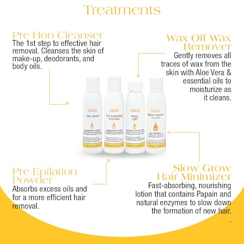 GiGi Student Starter Waxing Kit - All-Purpose Honee Hair Removal Wax Kit with Wax Warmer, Pre & Post Care, Muslin Strips, and Applicators - At-Home & Salon Use for Face, Body, Arms, and Legs