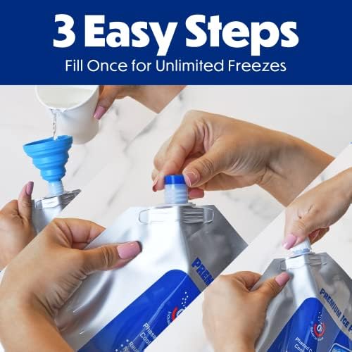 Cooler Shock Reusable Ice Packs for Cooler - Long Lasting Cold Freezer Packs for Coolers and Lunch Boxes - Cooler Ice Packs for Camping Gear, Fishing, Road Trips, Beach Must Haves