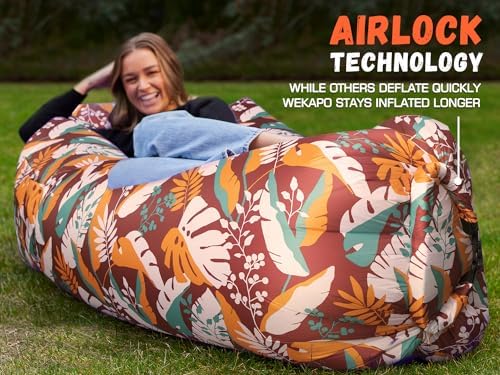 WEKAPO Inflatable Lounger Air Sofa Hammock-Portable,Water Proof& Anti-Air Leaking Design-Ideal Couch for Backyard Beach Traveling Camping Picnics & Music Festivals