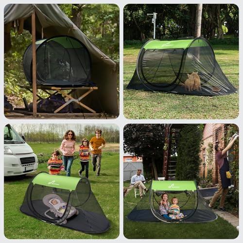 Sportneer Pop-Up Mosquito Net Tent, Portable Foldable Mosquito Tent with Bug Screen Net Adults Kids for Camping Cot, 1 Person Camping Tent for Bed