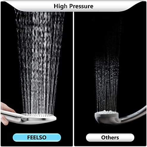 FEELSO Filtered Shower Head with Handheld, High Pressure 3 Spray Mode Showerhead with 60" Hose, Bracket and 15 Stage Water Softener Filters for Hard Water Remove Chlorine and Harmful Substance