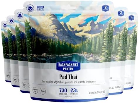 Backpacker's Pantry Pad Thai - Freeze Dried Backpacking & Camping Food - Emergency Food - 23 Grams of Protein, Vegan, Gluten Free