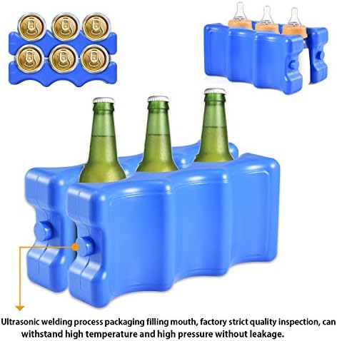 Cold Freezer Cool Ice Packs Double Sided Contoured Reusable Long Lasting for Breast Milk Baby Bottles Cool Storage Insulated Bags, Lunch Box Soda Beer Can Coolers(600g,Set of 4)