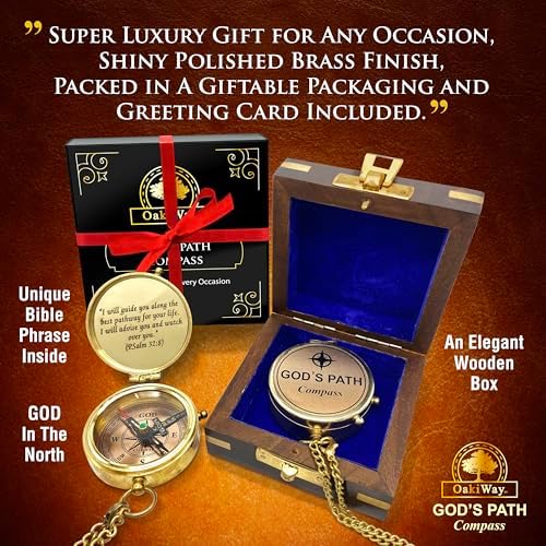 God's Path Compass – Communion & Confirmation Gift for Teenage Boys | Baptism Religious Gifts for Men, Christian, Catholic, Graduation | Sentimental & Inspirational Present – Greeting Card Included