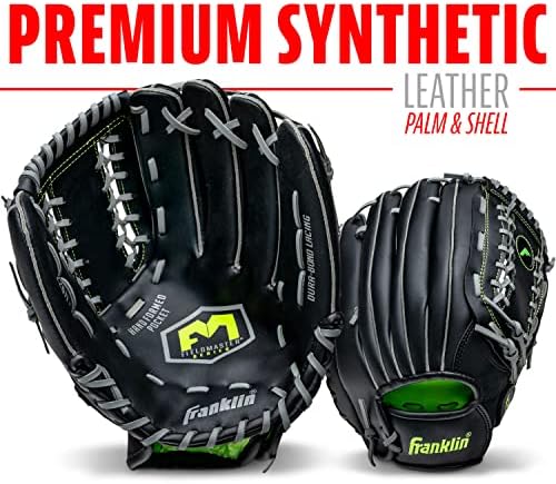 Franklin Sports Baseball + Softball Gloves - Field Master Adult + Youth Baseball + Softball Gloves - Right Hand + Left Hand Gloves - Infield + Outfield Mitts - Multiple Sizes + Colors