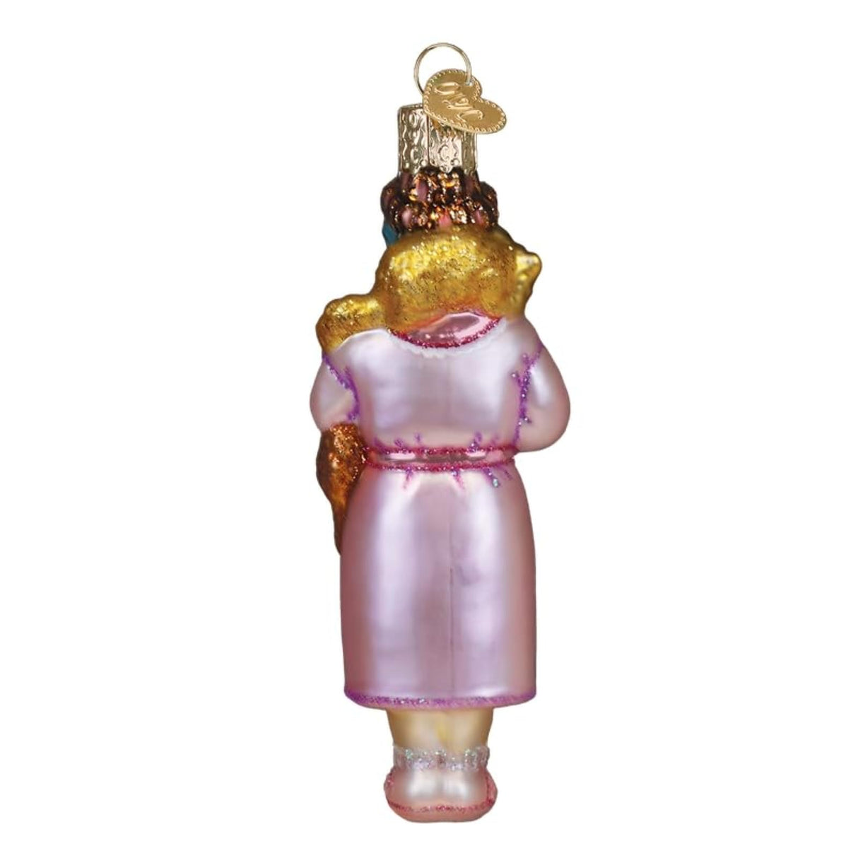 Old World Christmas Cat Lady Glass Blown Ornament for Christmas Tree, Handcrafted Holiday Decoration, Cat Collection