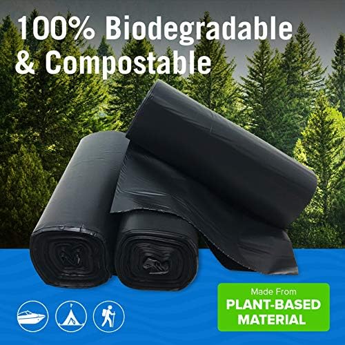 45 Portable Toilet Bags, Biodegradable 5 Gallon Human Waste Bags for Camping, Boating, Car & Compost, Fits Bucket Seat, Outdoor Use