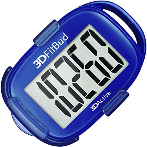 3DFitBud Simple Step Counter Walking 3D Pedometer from 3DActive with Clip & Lanyard - A420S