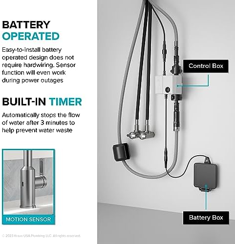 Kraus Oletto Kitchen Faucets Touchless Sensor Single Handle Pull-Down Sprayer in Brushed Brass, KSF-2830BB