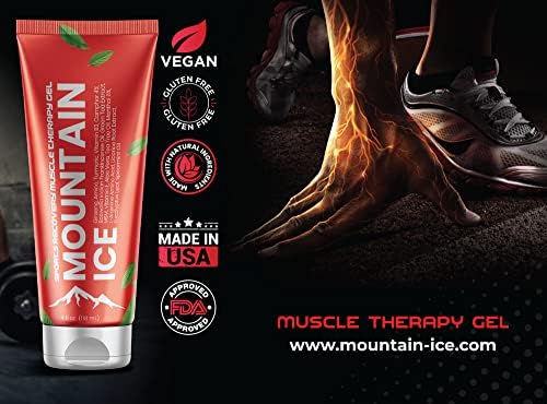 Mountain Ice Muscle Pain Relief Gel for Back & Neck Pain, Sprains, Soreness, Reduce Inflammation Fast, Made with Natural Ingredients,Made in The USA (1)