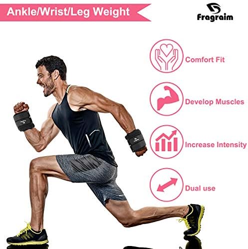 Ankle Weights for Women, Men and Kids - 1/2/3/4/6/8/10/12/15/20 LBS 1 Pair Strength Training Wrist/Leg/Arm Weight with Adjustable Strap for Jogging, Gymnastics, Aerobics, Physical Therapy