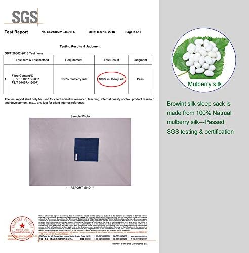 Browint Silk Sleeping Bag Liner, Silk Sleep Sack, Extra Wide 87"x43", Lightweight Travel Sheet for Hotels, More Colors for Option, Reinforced Gussets