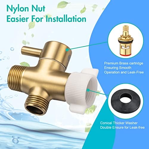 BARROCK Handheld Bidet Sprayer for Toilet, Stainless Steel Metal Made Baby Cloth Diaper Spraying Kit, Bathroom Toilet Bidet Attachment Set for Bathing Pets and Feminine Hygiene, Brushed Brass Gold