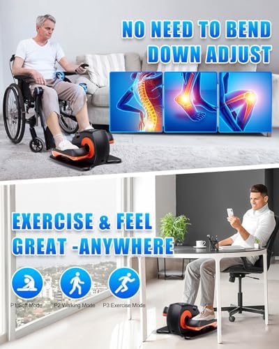Under Desk Elliptical Machine, Electric Ellipse Leg Exerciser as Seen on Tv for Seniors with 12 Adjustable, Quiet Portable Elliptical Machine, Seated Pedal Exerciser with Remote Control