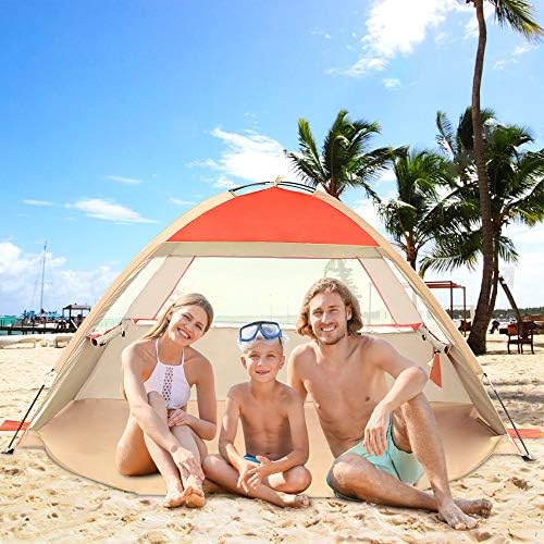 Gorich Beach Tent Sun Shelter for 3/4-5/6-7/8-10 Person with UPF 50+ UV Protection, Lightweight & Easy Setup Beach Shade Canopy, Portable Beach Shade Tent Beach Cabana