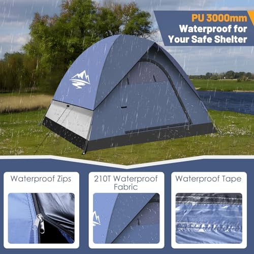 Tents for Camping,3-4 Person Camping Tent,Waterproof and Windproof Tent, Easy to Set up Outdoor Dome Tent for Outdoor Activities, Adventure, Festivals, Backyard,Hiking.