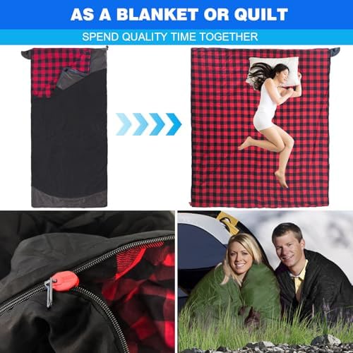 Backpacking Flannel Sleeping Bag Lightweight for Adults Hiking Ultralight Compact Sleeping Bag Portable Warm Weather Summer with Compression Sack