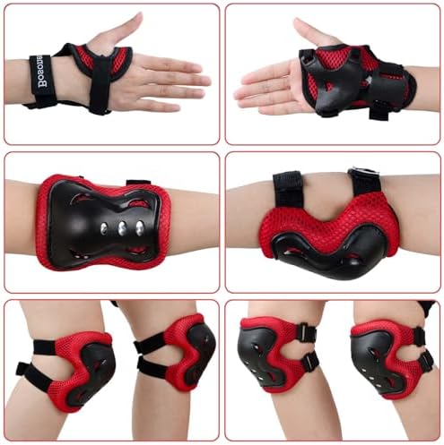 BOSONER Kids/Youth Knee Pad Elbow Pads Guards Protective Gear Set for Roller Skates Cycling BMX Bike Skateboard Inline Skatings Scooter Riding Sports