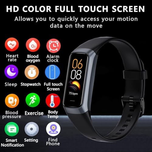 Fitness Tracker with 24/7 Heart Rate Sleep Blood Oxygen Monitor,IP68 Waterproof Smart Watch,1.10''AMOLED Touch Color Screen,Step Counter Health Activity Trackers for Women Men