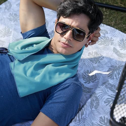 Rainleaf Microfiber Towel Perfect Travel & Gym & Camping Towel. Quick Dry - Super Absorbent - Ultra Compact - Lightweight. Suitable for Trip, Beach, Shower, Backpacking, Pool