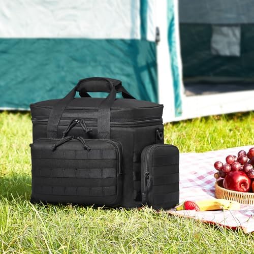 VEVOR Tactical Lunch Box for Men/Women, 20L Lunchbox for Work Insulated Leakproof with MOLLE, Lunch Cooler Box with Storage Bags, Lunch Bags Soft Cooler for Office, Picnic, Hiking, Beach, Camping