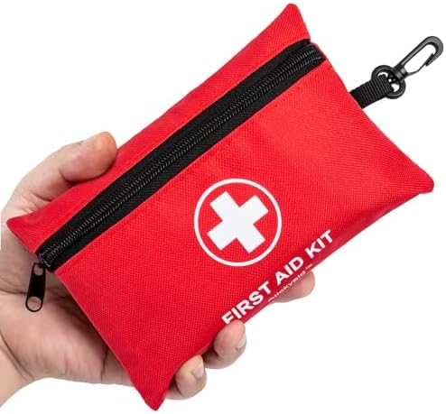 Mini First Aid Kit - 140 Piece Small First Aid Medical Kit for Car, Home, Office, Travel, Camping, Sports, Outdoor, School - Emergency First Aid Supplies and Survival Kit