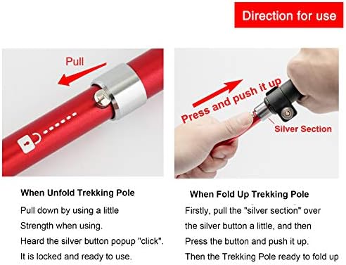 Aluminum Collapsible Ultralight Travel Trekking Hiking Pole for Men and Women