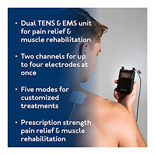 Roscoe Medical TENS Unit and EMS Muscle Stimulator, Twin Stim - OTC TENS Machine for Back Pain Relief, Lower Back Pain Relief, Neck Pain, or Sciatica Pain Relief, Clinical Strength Stim Machine