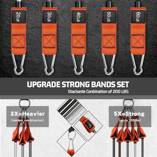 VEICK Resistance Bands, Exercise Bands, Workout Bands Set for Working Out with Handles for Men Women, Elastic Exercising Bands for Fitness Weights Work Out at Home Gym