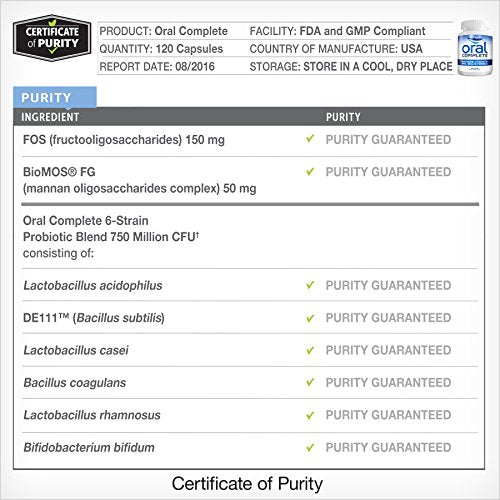Oral Complete, Dental Probiotics, Bad Breath Treatment Halitosis Tonsil Stone Removal, 120 capsules