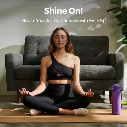 Hydracy Water Bottle with Time Marker -Large BPA Free Water Bottle & No Sweat Sleeve -Leak Proof Gym Bottle with Fruit Infuser Strainer & Times to Drink -Ideal for Fitness Sports & Outdoors