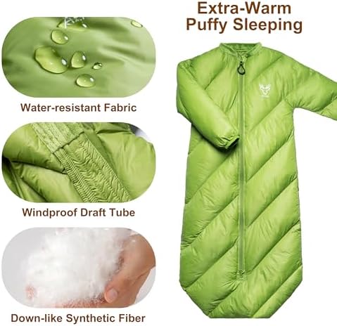 T40 Toddler Sleeping Bags Boys Girls | Ages 2-4 | Puffy Kids Sleeping Bag Camping Sleepovers |up to 46 in| Lightweight Compact Comfort for Indoor Outdoor Machine Washable