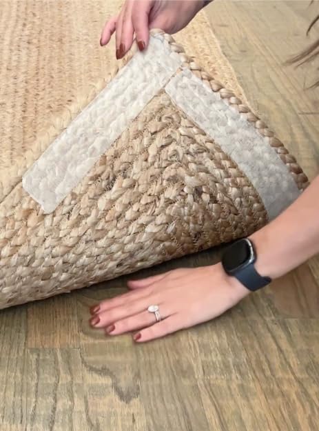 Carpet Tape Double Sided Heavy Duty Wide Carpet Tile Tape 4inx90ft Rug Gripper Indoor Outdoor Grip Tapes for Area Rugs on Hardwood Vinyl Concrete Wood Turf Floor Adhesive Two Stick