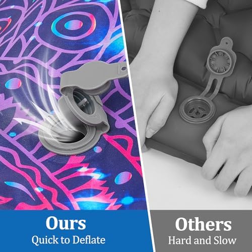 Camping Sleeping Pad Extra Thick 5 Inch Inflatable Camping Pad with Pillow Sleeping Mat Built-in Foot Pump Portable Lightweight Camping Air Mattress for Backpacking Hiking Tent