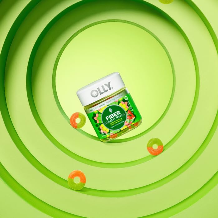 OLLY Fiber Gummy Rings, Prebiotic Fiber, Digestive Health, 50 Count