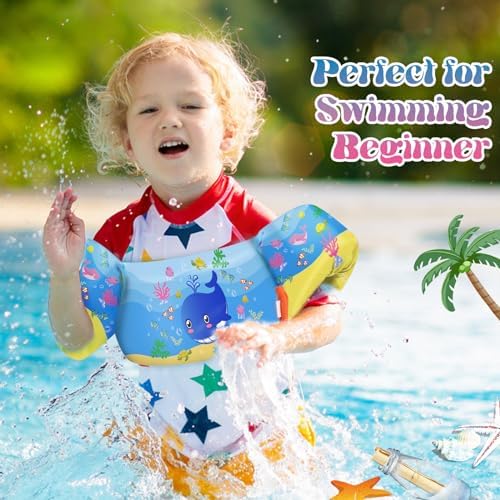 HeySplash Swim Vest for Kids, Toddler Pool Floaties Fit 20-50/70 Lbs, Children Swimming Vest with Adjustable Strap, Swim Jacket Water Wing Arm Float, Puddle Sea Beach Boat Jumper Boy Girl Baby