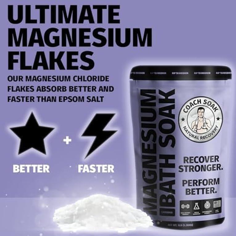 3 Pack Bundle: Coach Soak Recovery Bath Soak, Epsom Salt Bulk - Bath Salts Bulk, 3 Pack Bundle - Total of 9 Pounds (Lavender)