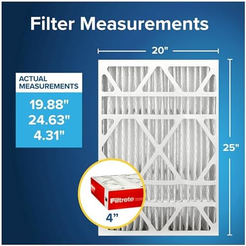 Filtrete 20x25x4 Air Filter, MPR 1000, MERV 11, Allergen Defense 12-Month Deep Pleated 4-Inch Air Filters, 2 Filters